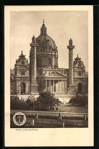 AK Deutscher Schulverein Nr. 254: Wien, Vorderansicht der Karlskirche