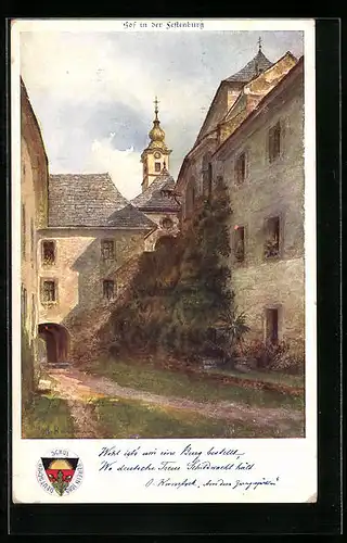 Künstler-AK Deutscher Schulverein: Auf dem Hof in der Festenburg