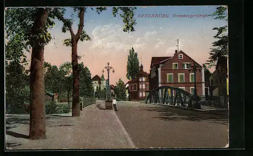 AK Offenburg, Blick in die Ortenbergerstrasse
