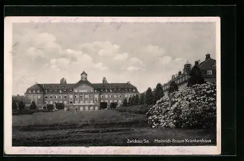 AK Zwickau i. Sa., Blick auf das Heinrich-Braun-Krankenhaus