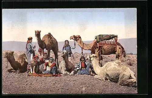 AK Halte de Chameliers, arabische Volkstypen