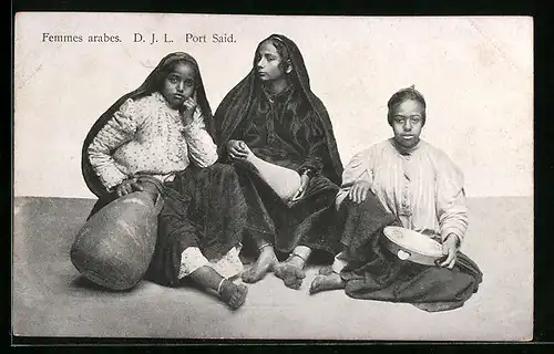 AK Port Said, Femmes Arabes, arabische Volkstypen