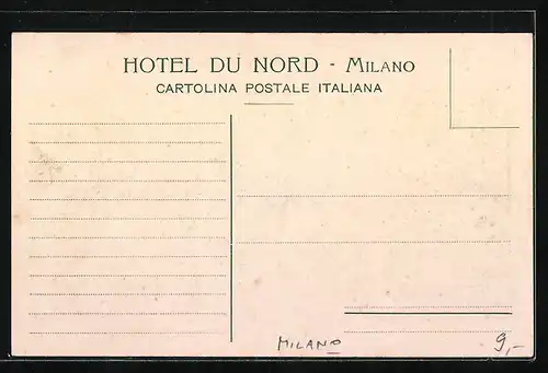 AK Milano, Hotel du Nord, Gare Centrale