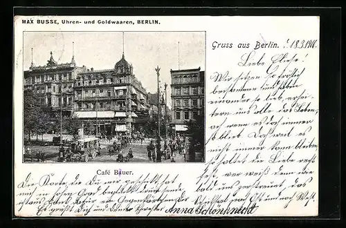 AK Berlin, Cafe Bauer, Hotel Behrens