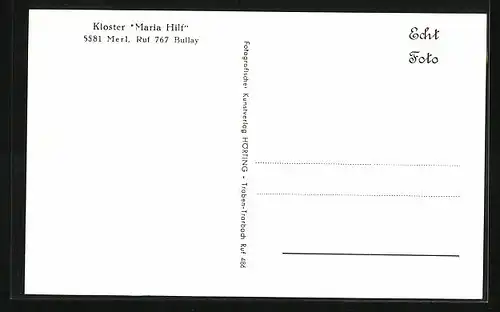 AK Merl, Kloster Maria Hilf, Innenansicht