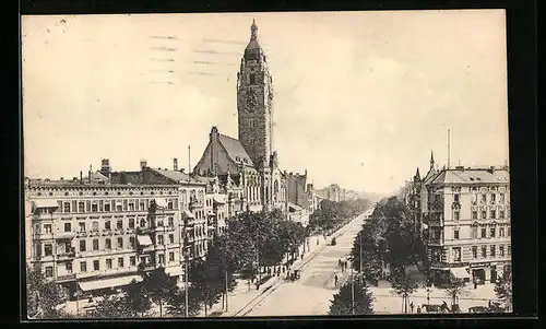 AK Berlin-Charlottenburg, Blick auf das Rathaus