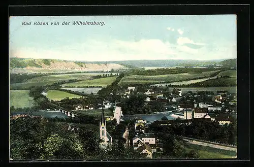 AK Bad Kösen, Ortsansicht von der Wilhelmsburg