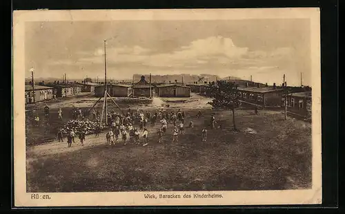 AK Wiek /Rügen, Baracken des Kinderheims