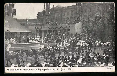AK Wien, Kaiser-Jubiläums-Huldigungs-Festzug 1908, Umzugswagen