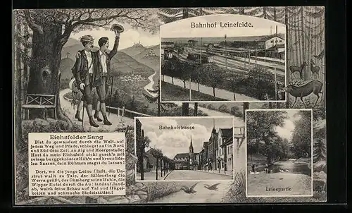 AK Leinefelde, Bahnhofstrasse, Leinepartie
