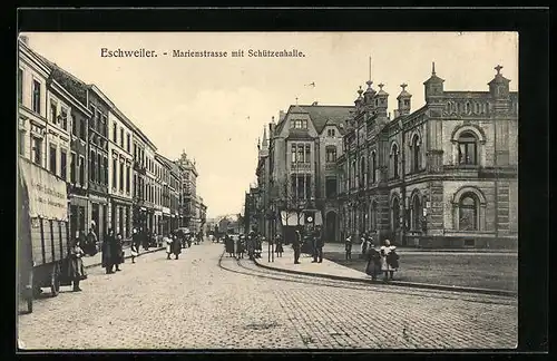 AK Eschweiler, Marienstrasse mit Schützenhalle