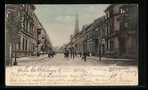 AK Offenburg, Blick auf die Bahnhofstrasse