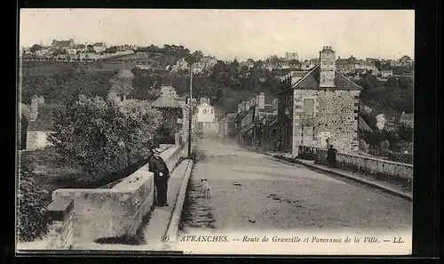 AK Avranches, Route de Granville et Panorama de la Ville