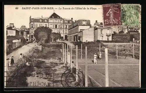 AK Saint-Pair-sur-Mer, Le Tennis de l`Hotel de la Plage