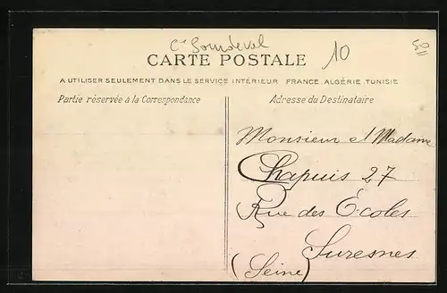 AK Vire, Altes Haus mit zerstörten Scheiben