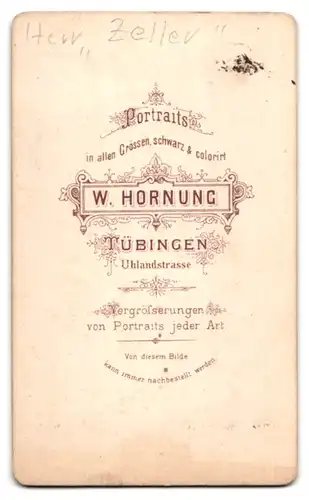 Fotografie W. Hornung, Tübingen, junger Einjährig-Freiwilliger Chevauleger Kierzel in Uniform, 1876