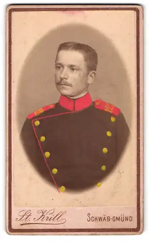 Fotografie St. Krill, Schwäbisch Gmünd, Chevauleger in Uniform Rgt. 121, Handkoloriert