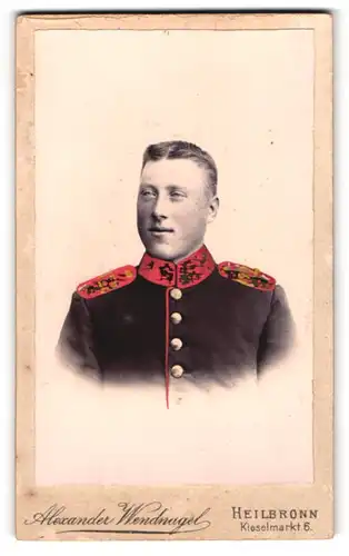 Fotografie Alexander Wendnagel, Heilbronn, Soldat in Uniform Rgt. 122, Handkoloriert