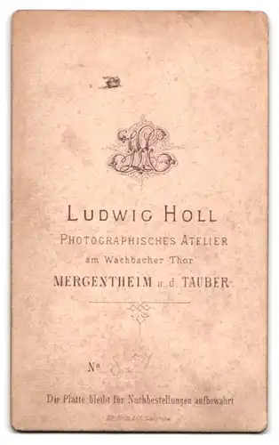Fotografie Ludwig Holl, Mergentheim, Soldat in Uniofrm Rgt. 122, Handkoloriert
