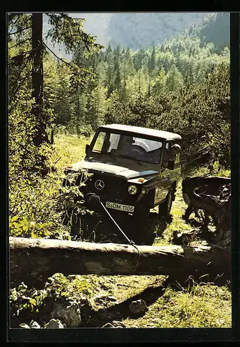 AK Mercedes Benz 240 GD auf einer Waldlichtung