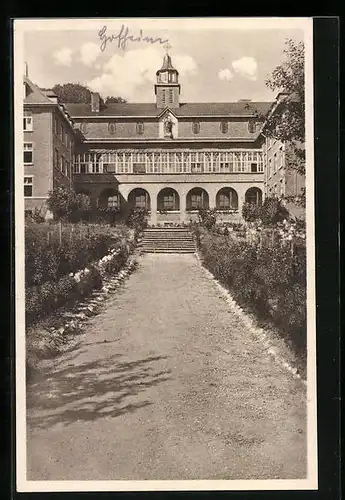 AK Hofheim /Ts., Exerzitien-Haus und Erholungsheim, Eingang mit Freitreppe