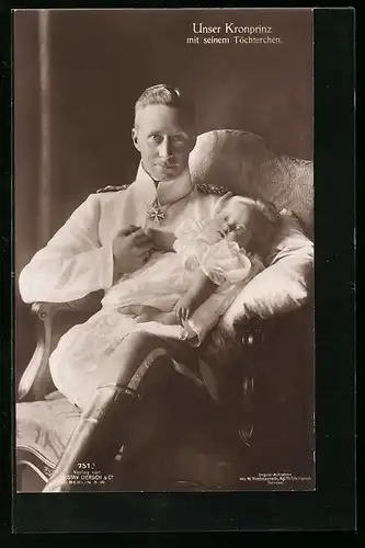 AK Kronprinz Wilhelm von Preussen mit seinem Töchterchen