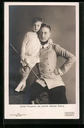 AK Kronprinz Wilhelm von Preussen mit seinem ältesten Sohne