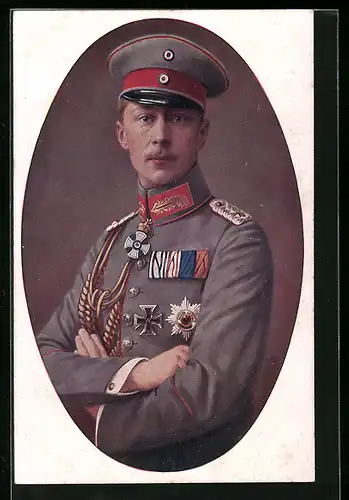 AK Kronprinz Wilhelm von Preussen in Uniform mit Schirmmütze