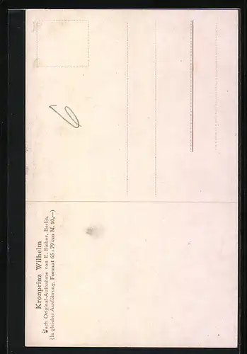 AK Kronprinz Wilhelm von Preussen in Uniform mit Schirmmütze