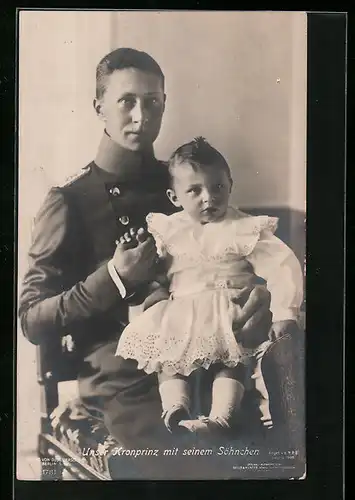 AK Kronprinz Wilhelm von Preussen mit seinem Söhnchen