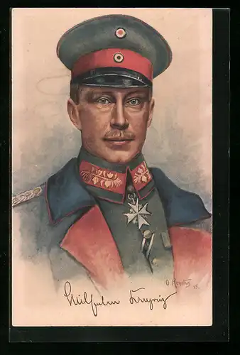AK Kronprinz Wilhelm von Preussen in Uniform mit Schirmmütze