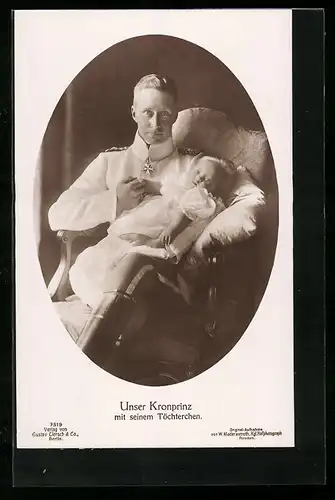 AK Kronprinz Wilhelm von Preussen mit seinem Töchterchen