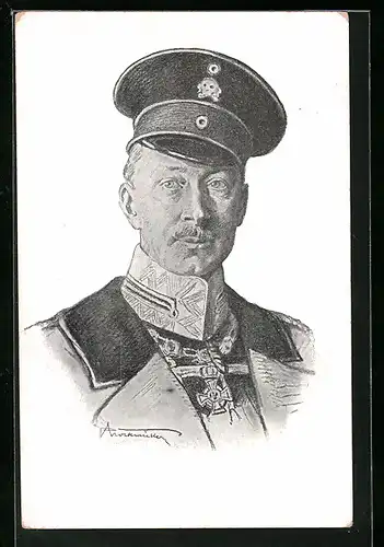 AK Kronprinz Wilhelm von Preussen mit Schirmmütze