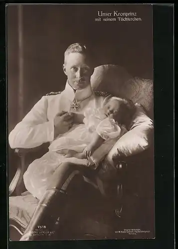 AK Kronprinz Wilhelm von Preussen mit seinem Töchterchen