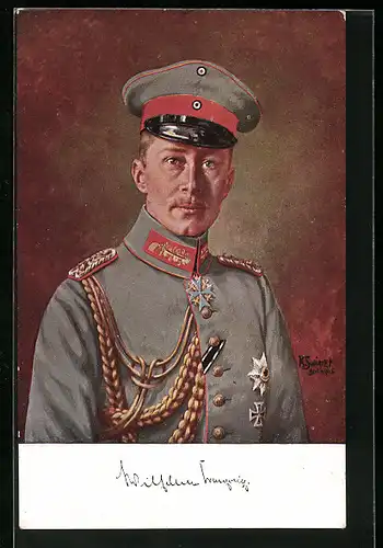 AK Kronprinz Wilhelm von Preussen mit Schirmmütze