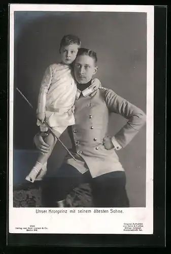 AK Kronprinz Wilhelm von Preussen mit seinem ältesten Sohne