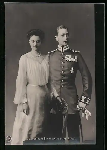AK Kronprinz Wilhelm von Preussen und seine Braut