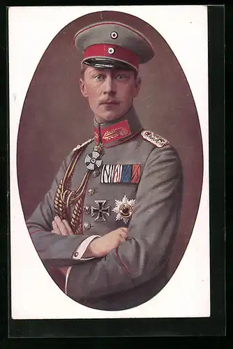 AK Kronprinz Wilhelm von Preussen mit Schirmmütze