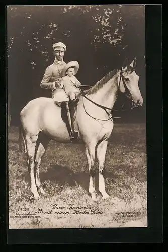 AK Kronprinz Wilhelm von Preussen mit seinem ältesten Sohne