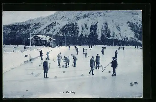 AK Gruppe beim Curling auf dem Eis