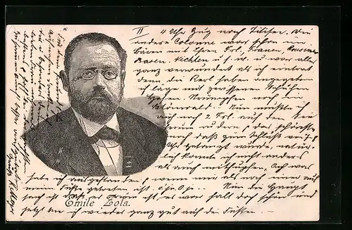 AK Portrait von Emile Zola, Dichter