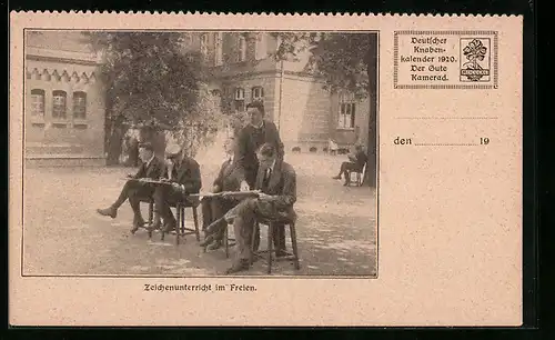 AK Zeichenunterricht im Freien, Deutscher Knabenkalender 1920 Der Gute Kamerad