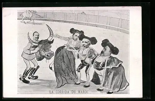 AK La Corrida du MAroc, Kaiser Wilhelm II., Marokkokrise