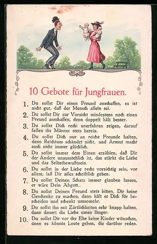 AK 10 Gebote für Jungfrauen
