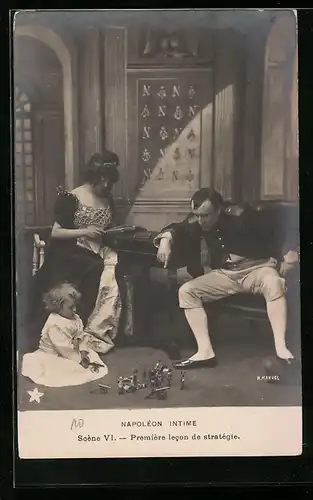 Foto-AK Henri Manuel: Napoleon Intime, Scene VI.: Premiere lecon de strategie