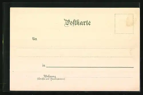 Lithographie Stuttgart-Hasenberg, Gasthaus Jägerhaus mit Aussichtsturm, Hauff-Denkmal