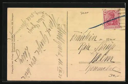 AK Stuttgart, Cafe Germania in der Königstrasse, Innenansicht