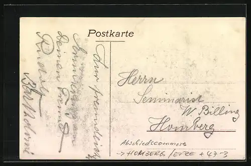 AK Homberg /Efze, Abschiedscommers, Erinnerung an die Jahre 1904-1907, Absolvia