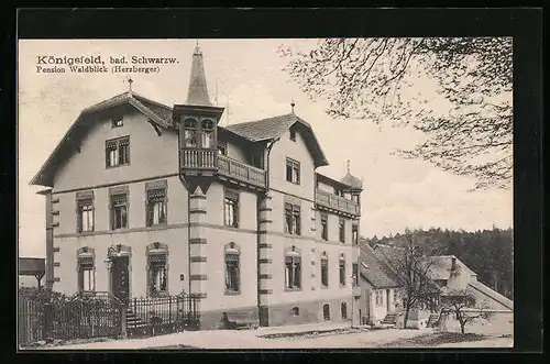 AK Königsfeld /bad. Schwarzw., Hotel Pension Waldblick (Herzberger)