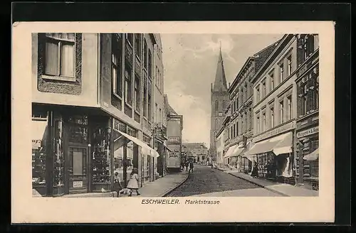 AK Eschweiler, Marktstrasse mit Kirche